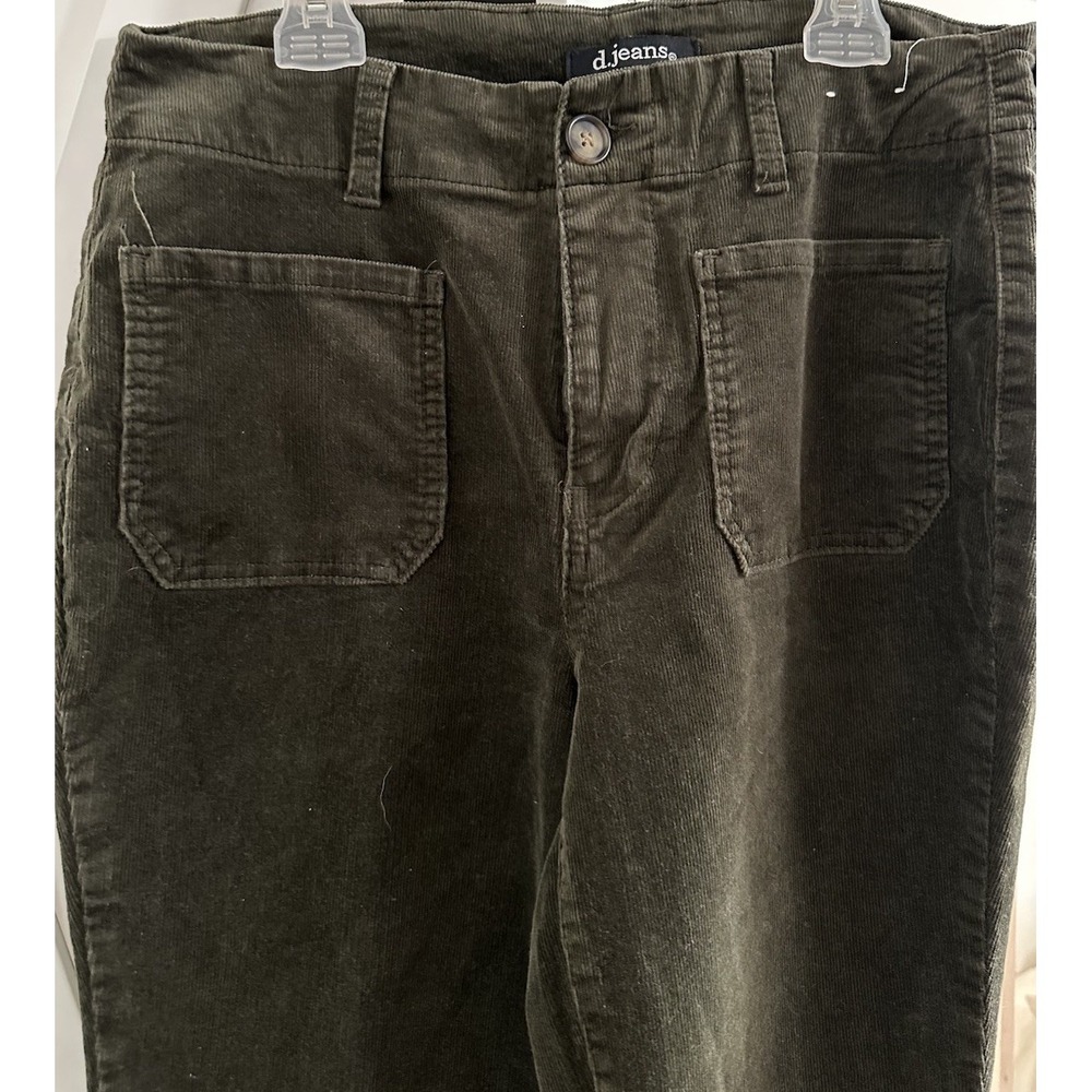 d.jeans Girls 16 Green Corduroy Pants Button Closure